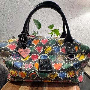 Dooney & Bourke Colorful Heart Print Satchel